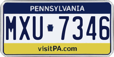 PA license plate MXU7346