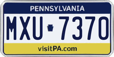 PA license plate MXU7370