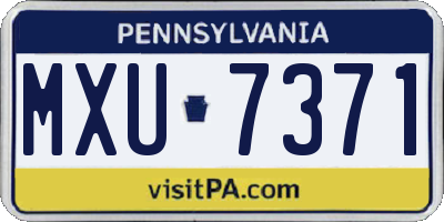 PA license plate MXU7371