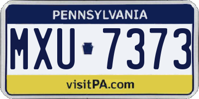 PA license plate MXU7373