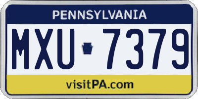 PA license plate MXU7379