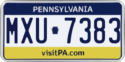 PA license plate MXU7383