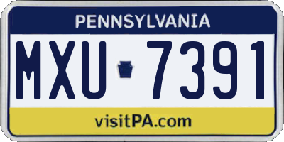 PA license plate MXU7391