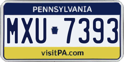 PA license plate MXU7393