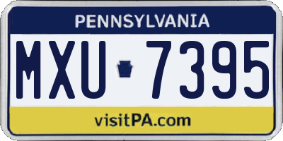 PA license plate MXU7395