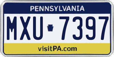 PA license plate MXU7397
