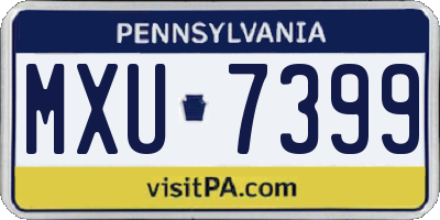 PA license plate MXU7399