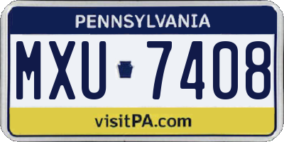 PA license plate MXU7408