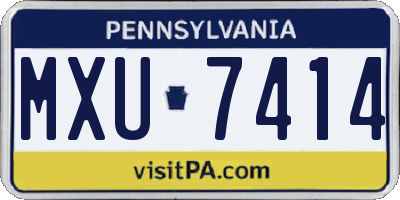 PA license plate MXU7414