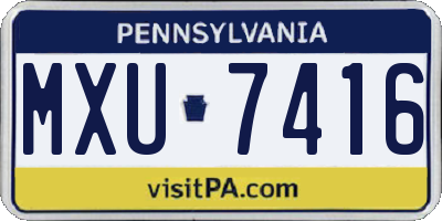 PA license plate MXU7416