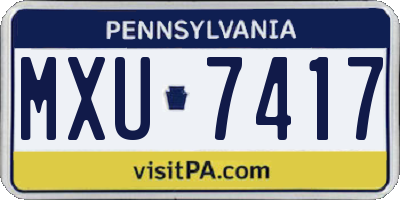 PA license plate MXU7417