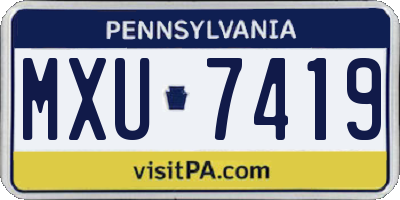 PA license plate MXU7419