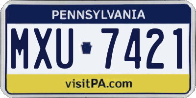 PA license plate MXU7421