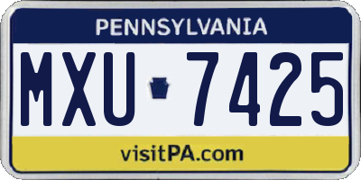PA license plate MXU7425