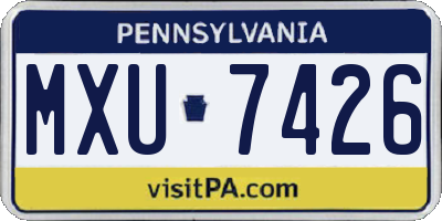 PA license plate MXU7426