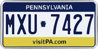 PA license plate MXU7427