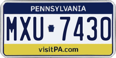 PA license plate MXU7430
