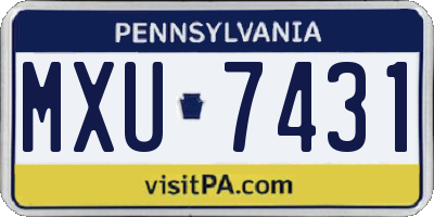 PA license plate MXU7431