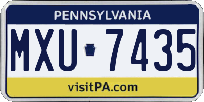 PA license plate MXU7435