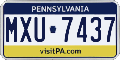 PA license plate MXU7437