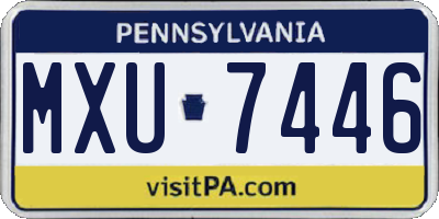 PA license plate MXU7446