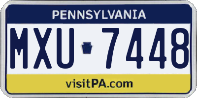 PA license plate MXU7448