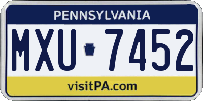 PA license plate MXU7452