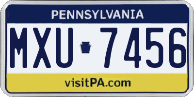 PA license plate MXU7456