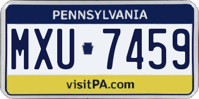 PA license plate MXU7459