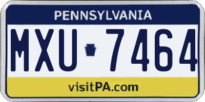 PA license plate MXU7464