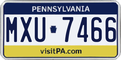 PA license plate MXU7466