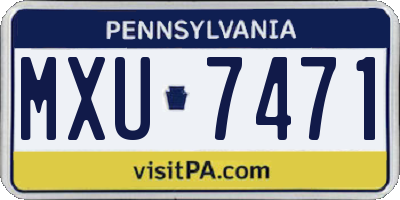PA license plate MXU7471