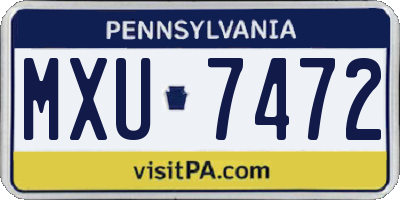 PA license plate MXU7472