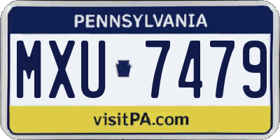 PA license plate MXU7479