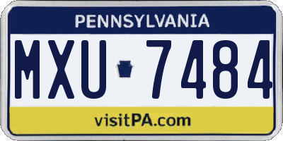 PA license plate MXU7484