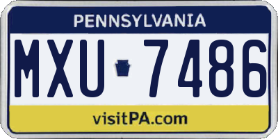 PA license plate MXU7486
