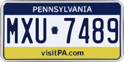 PA license plate MXU7489