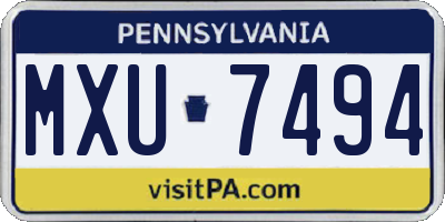 PA license plate MXU7494