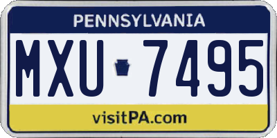 PA license plate MXU7495