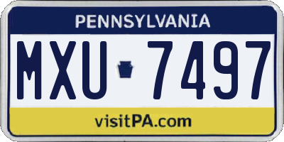 PA license plate MXU7497