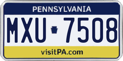 PA license plate MXU7508
