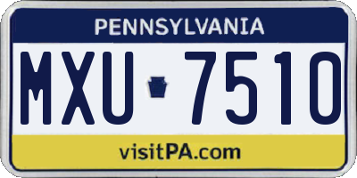PA license plate MXU7510