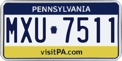 PA license plate MXU7511