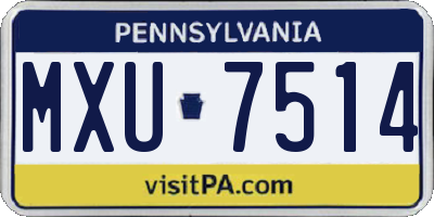 PA license plate MXU7514