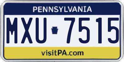 PA license plate MXU7515