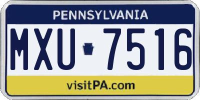 PA license plate MXU7516
