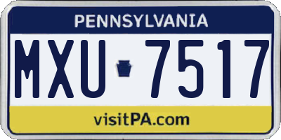 PA license plate MXU7517