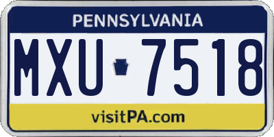 PA license plate MXU7518