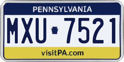 PA license plate MXU7521