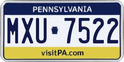 PA license plate MXU7522